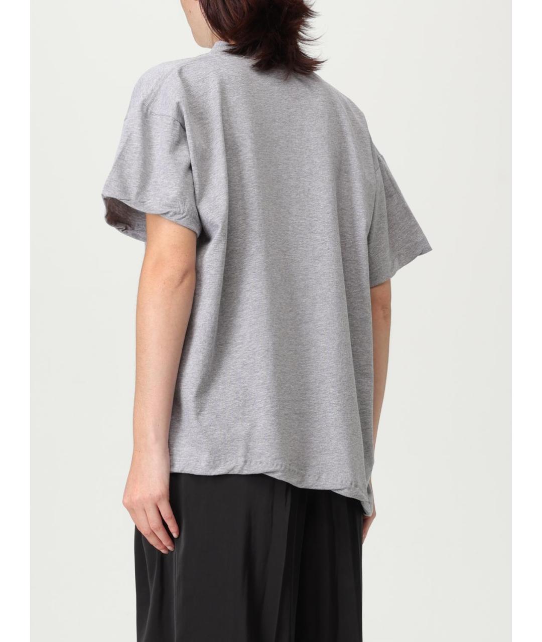 BALENCIAGA Серая хлопковая футболка, фото 3