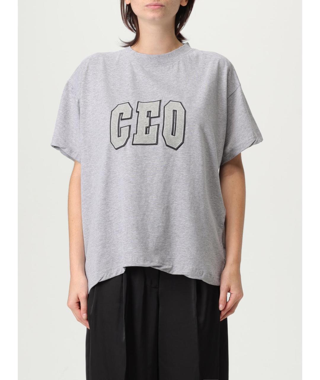 BALENCIAGA Серая хлопковая футболка, фото 6