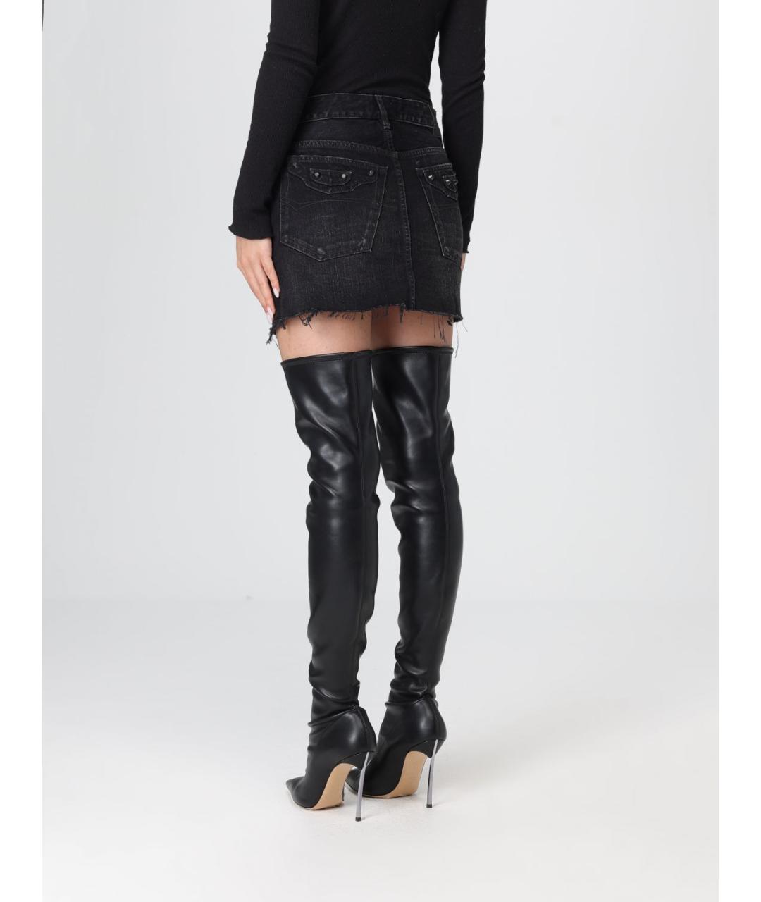 BALENCIAGA Черная хлопковая юбка мини, фото 3