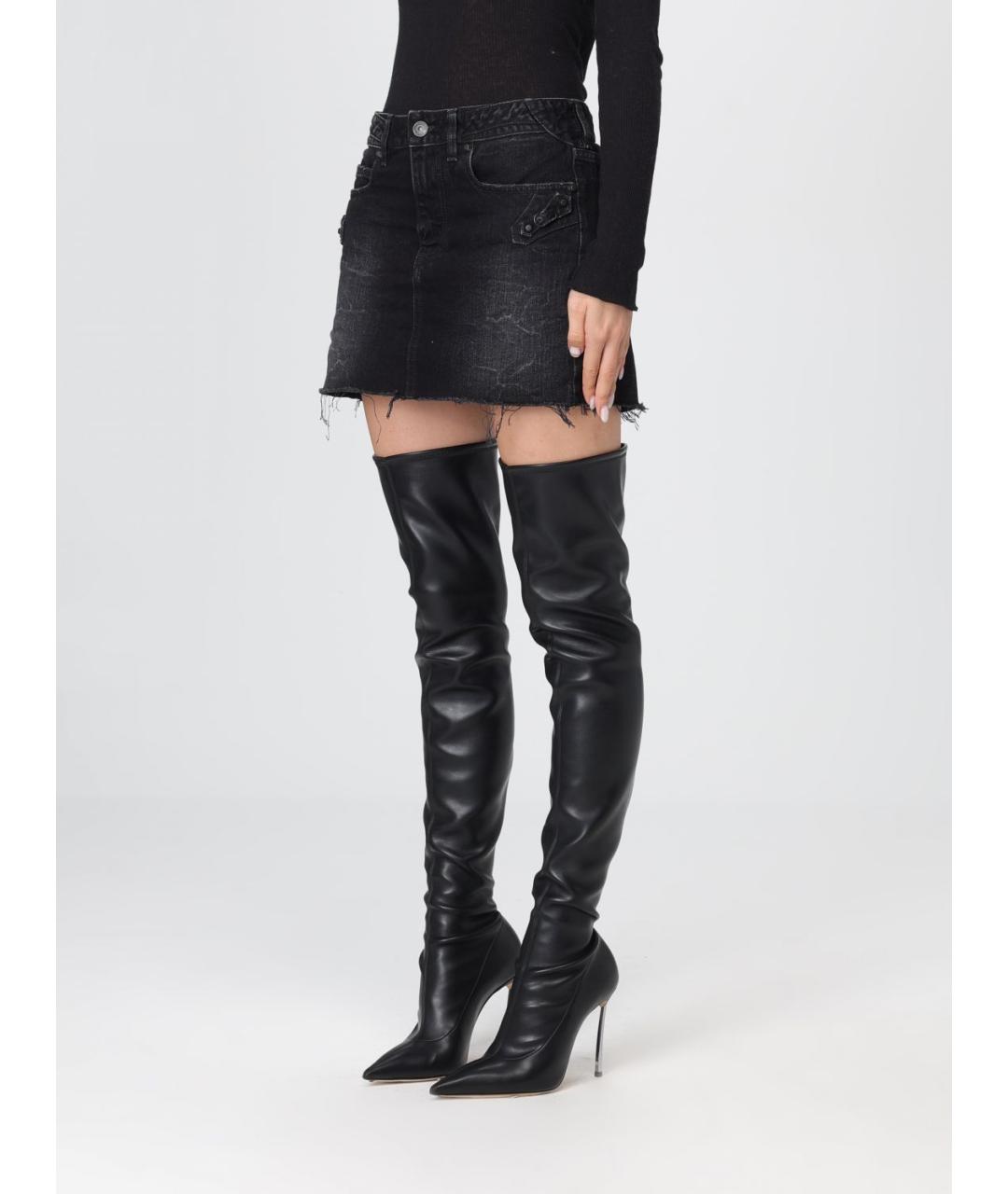 BALENCIAGA Черная хлопковая юбка мини, фото 4