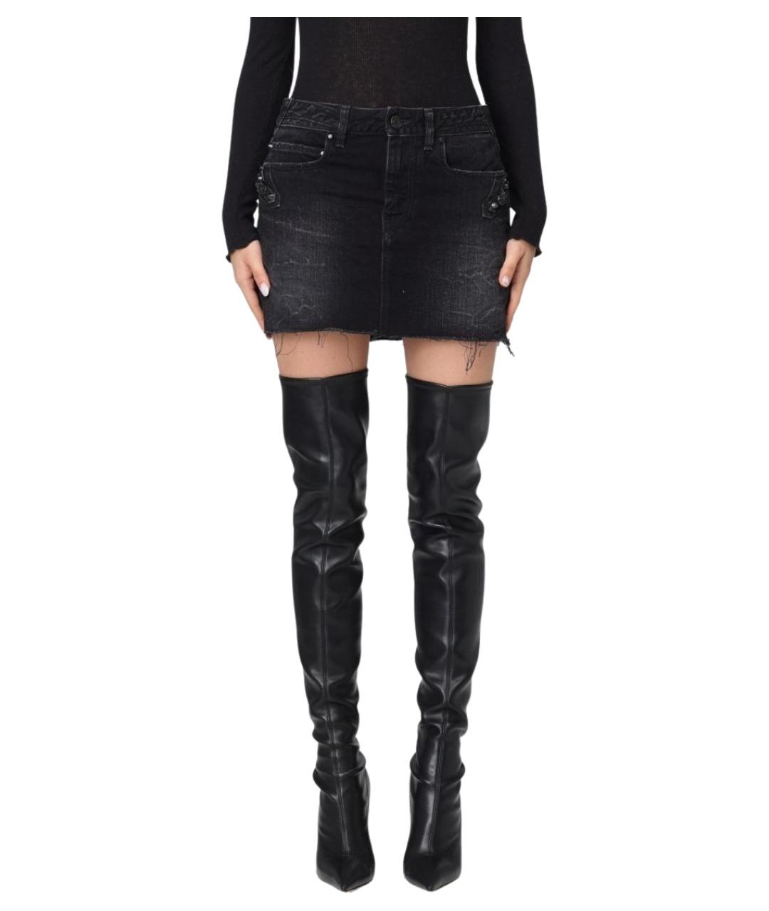 BALENCIAGA Черная хлопковая юбка мини, фото 1