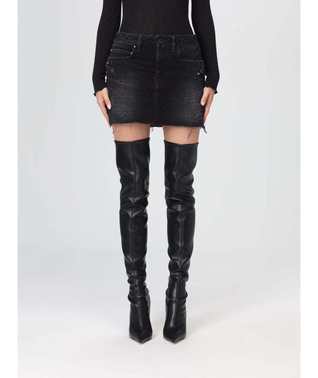 BALENCIAGA Черная хлопковая юбка мини, фото 6