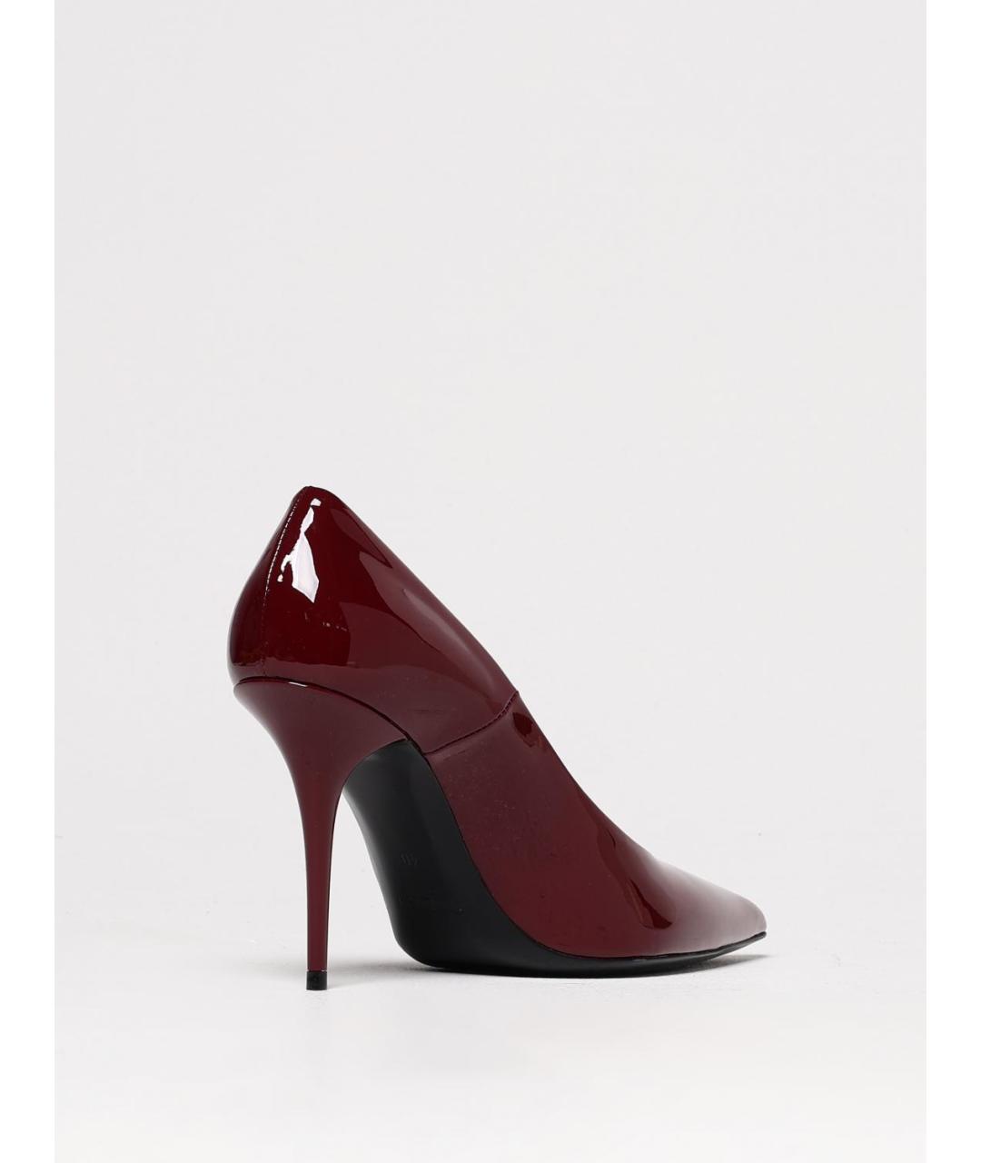 SAINT LAURENT Бордовые туфли из лакированной кожи, фото 3