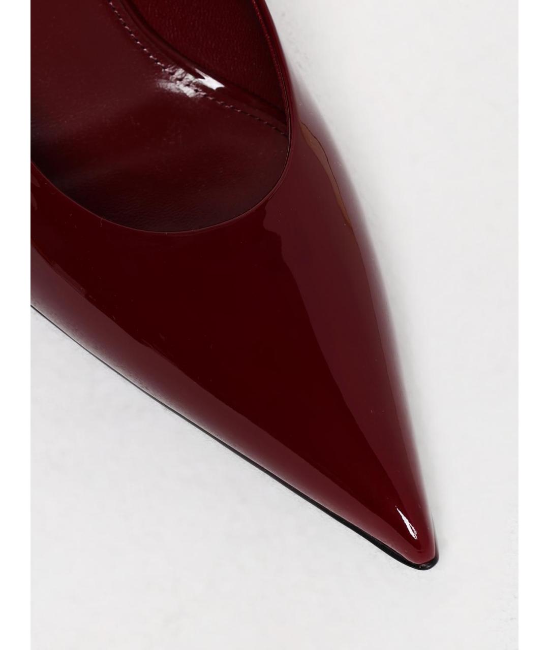 SAINT LAURENT Бордовые туфли из лакированной кожи, фото 4