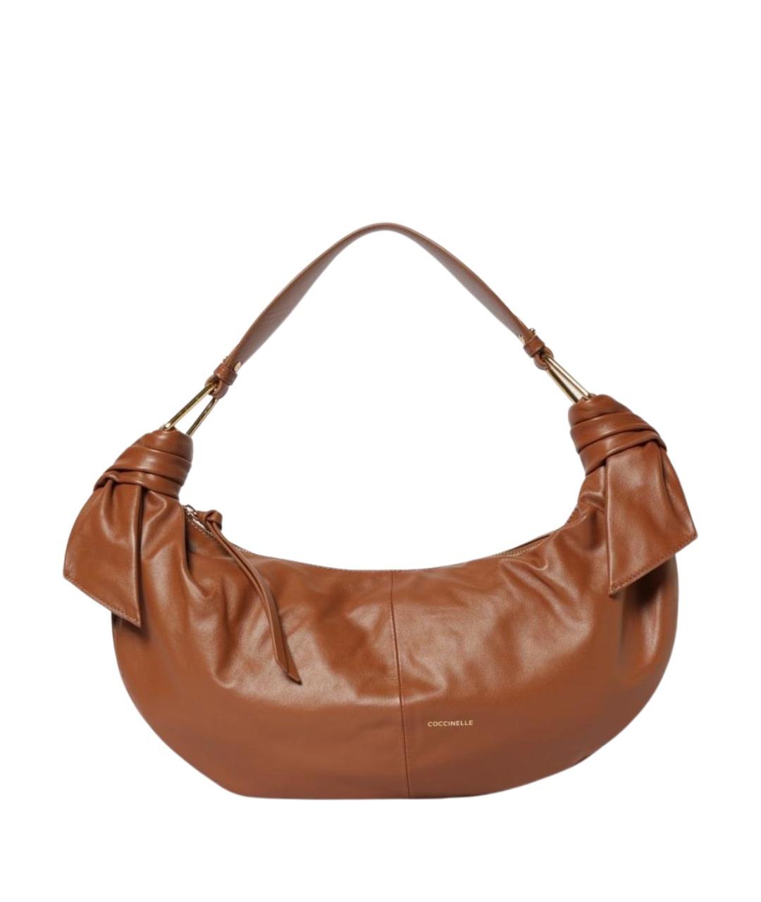 COCCINELLE Коричневая кожаная сумка через плечо, фото 1