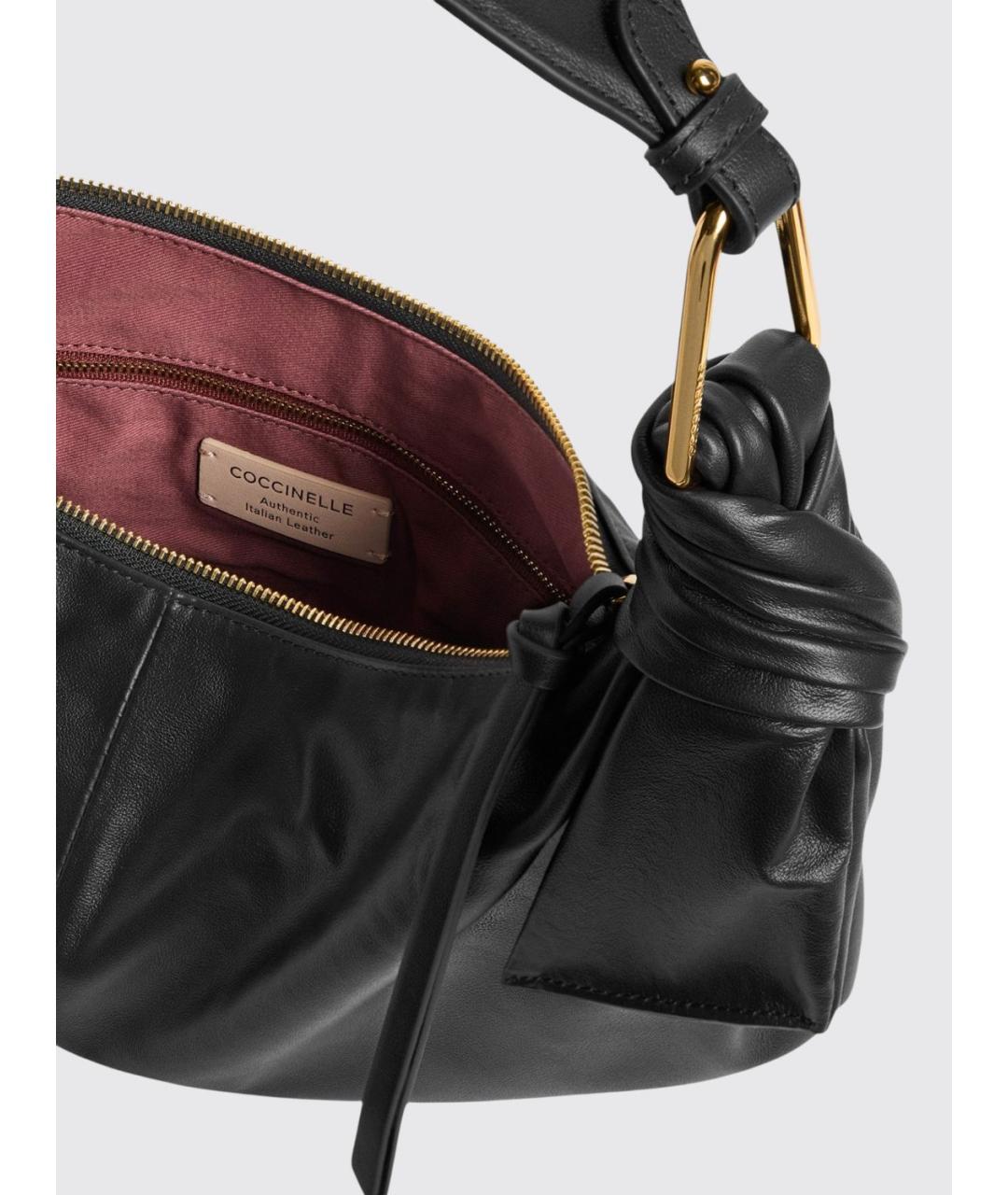 COCCINELLE Черная кожаная сумка через плечо, фото 3