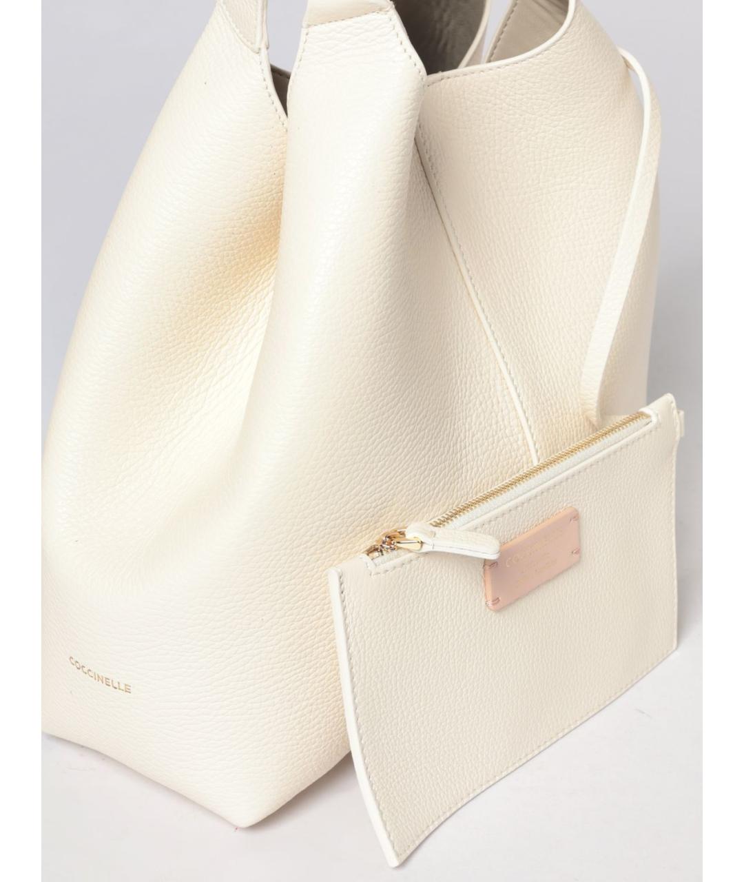 COCCINELLE Белая кожаная сумка через плечо, фото 3