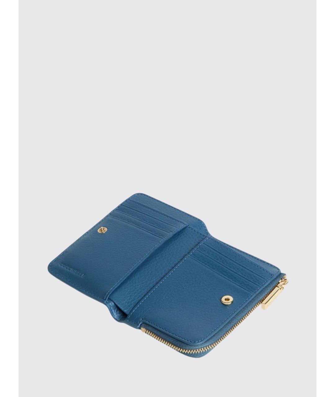 COCCINELLE Синий кожаный кошелек, фото 2