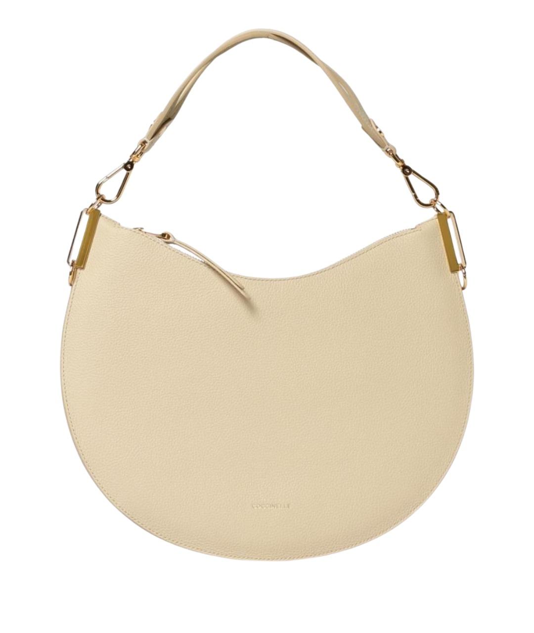 COCCINELLE Бежевая кожаная сумка с короткими ручками, фото 1