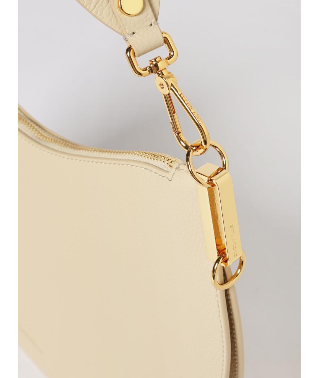 COCCINELLE Бежевая кожаная сумка с короткими ручками, фото 3