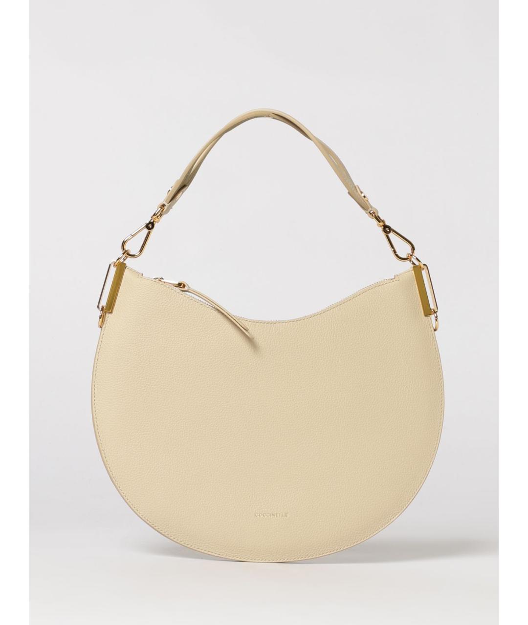 COCCINELLE Бежевая кожаная сумка с короткими ручками, фото 4