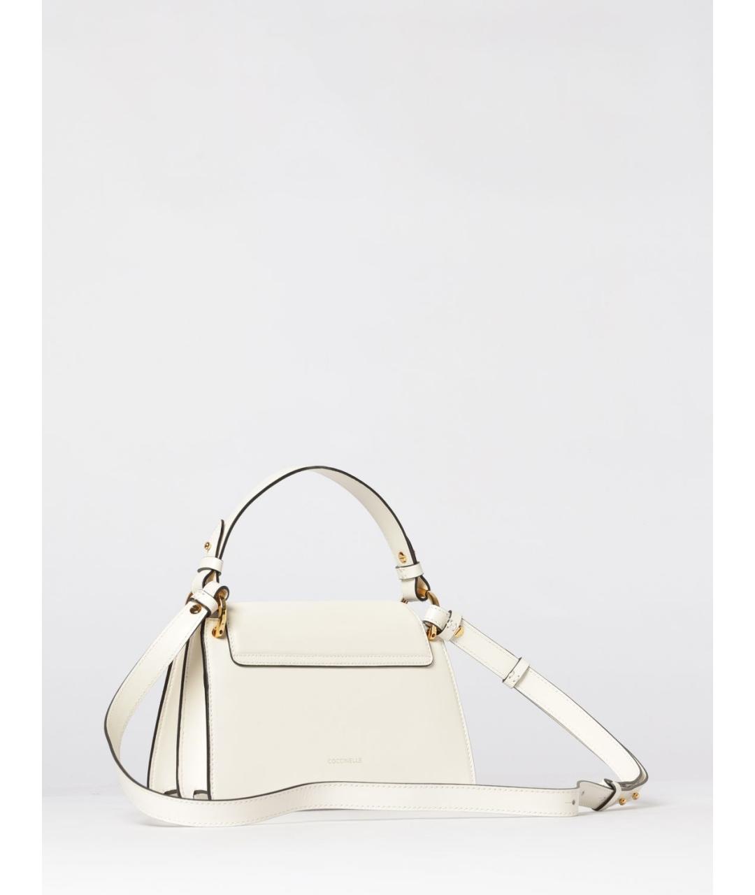 COCCINELLE Белая кожаная сумка с короткими ручками, фото 2