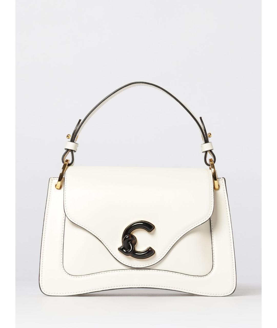 COCCINELLE Белая кожаная сумка с короткими ручками, фото 4