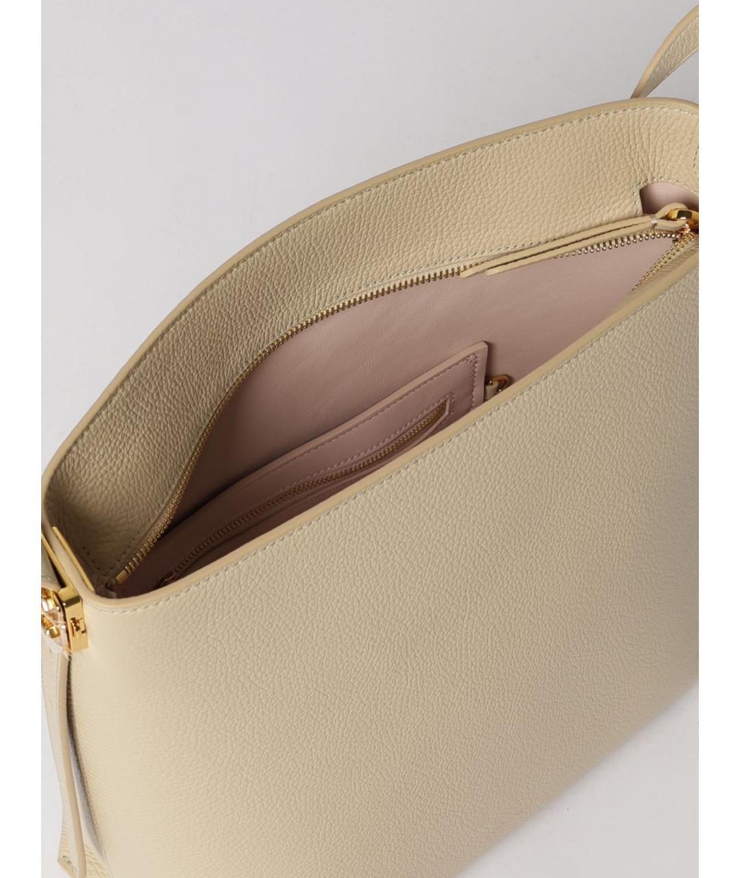 COCCINELLE Бежевая кожаная сумка через плечо, фото 3