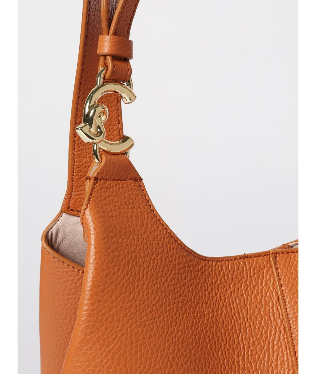 COCCINELLE Оранжевая кожаная сумка тоут, фото 3