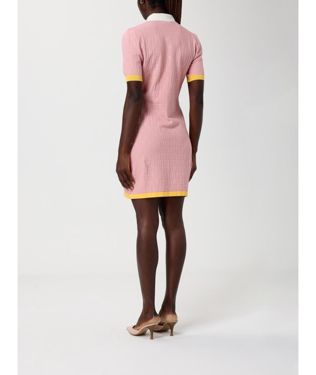 FENDI Розовое полиамидовое повседневное платье, фото 3