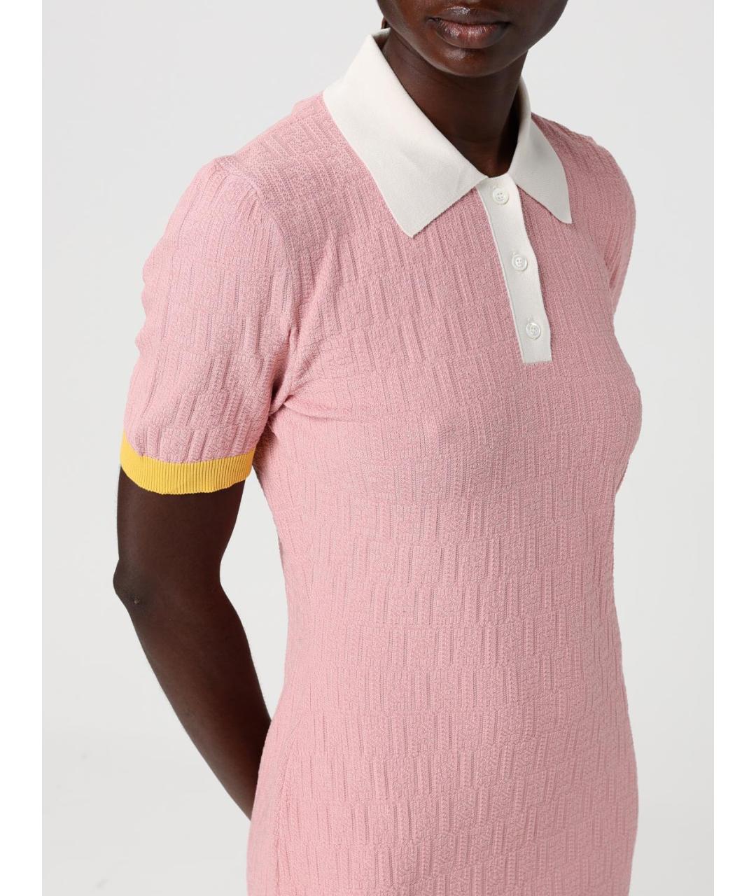 FENDI Розовое полиамидовое повседневное платье, фото 2