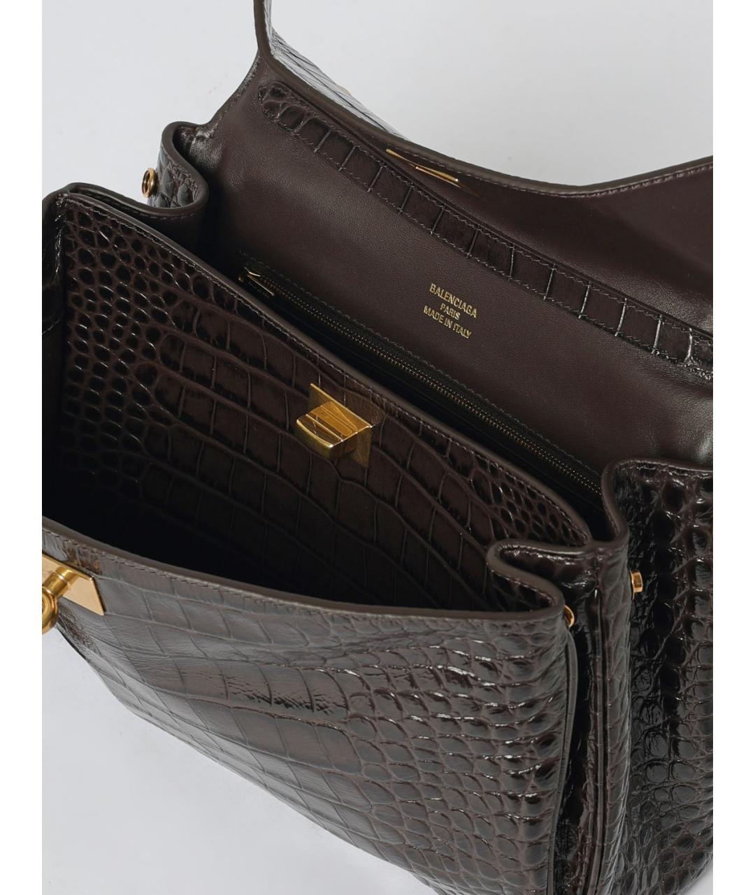BALENCIAGA Коричневая кожаная сумка тоут, фото 5