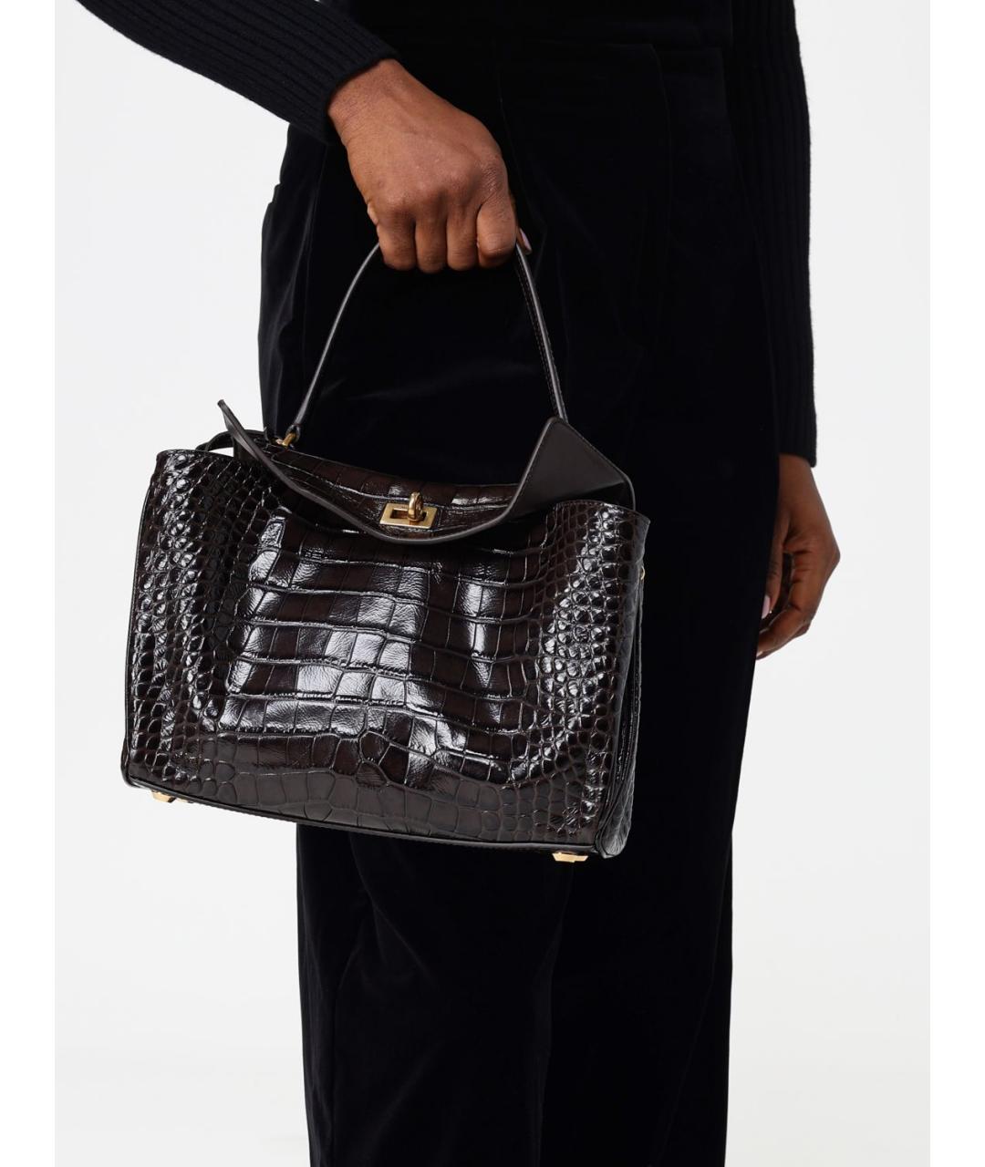 BALENCIAGA Коричневая кожаная сумка тоут, фото 2