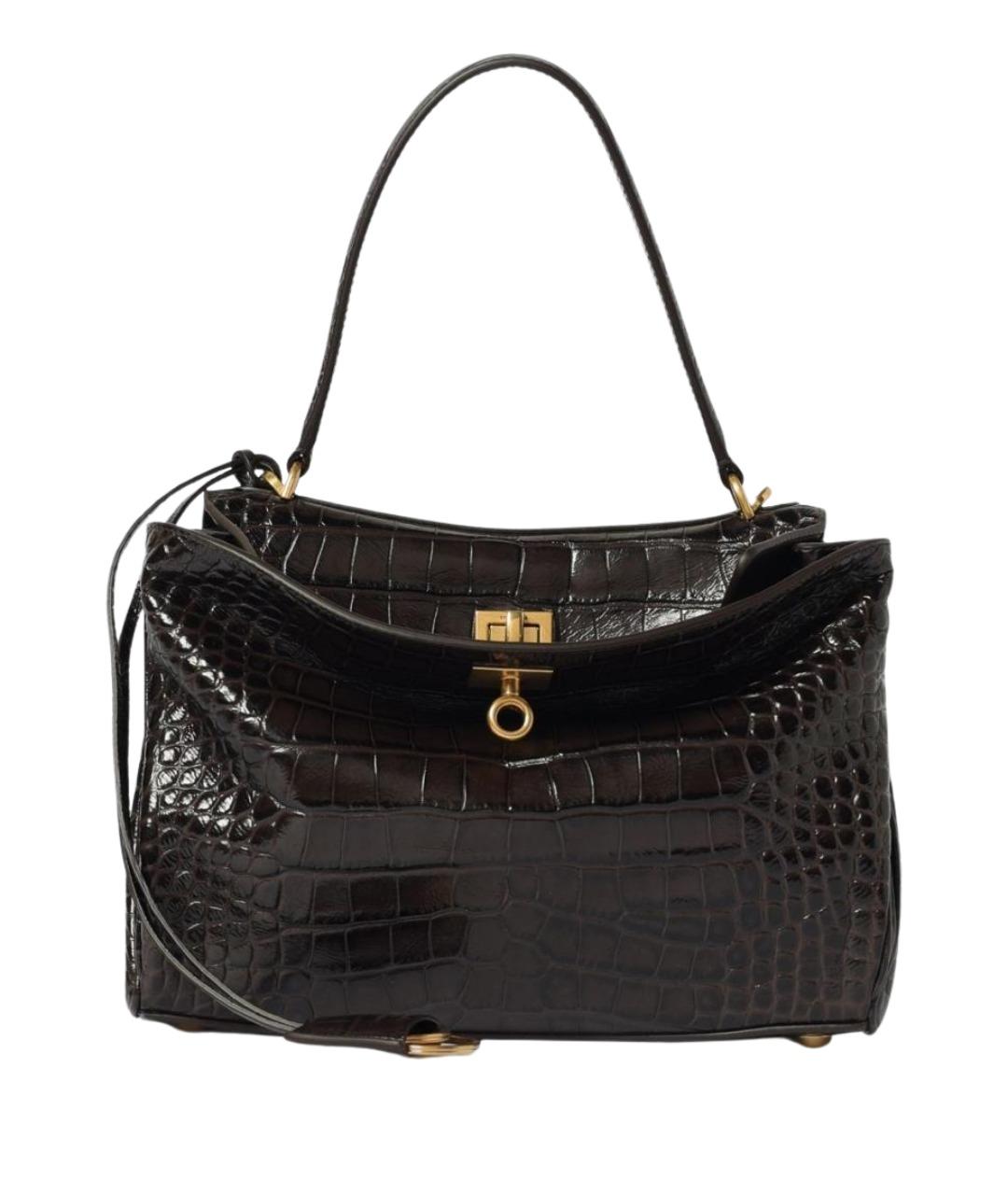 BALENCIAGA Коричневая кожаная сумка тоут, фото 1