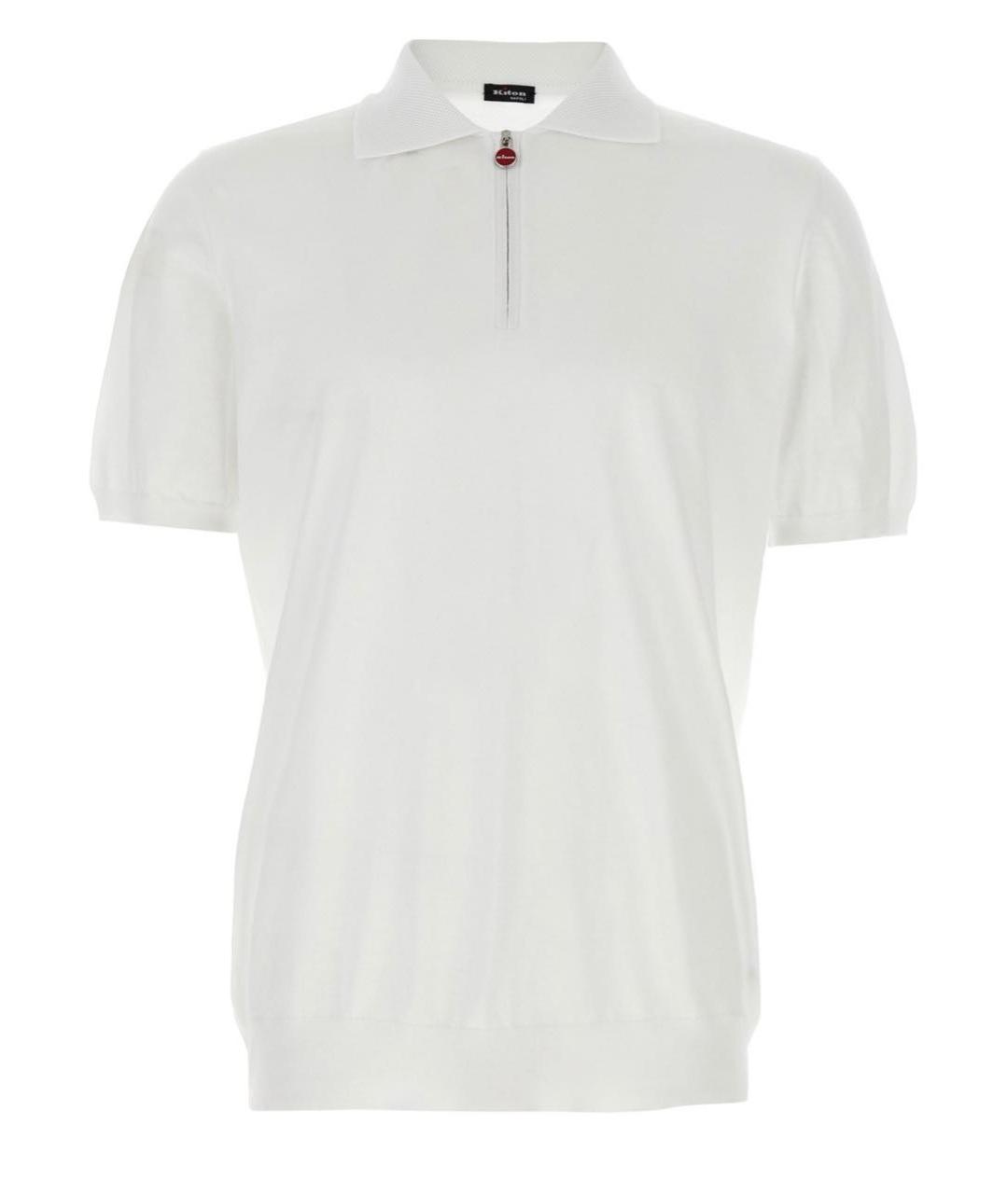 KITON Белое хлопковое поло с коротким рукавом, фото 4