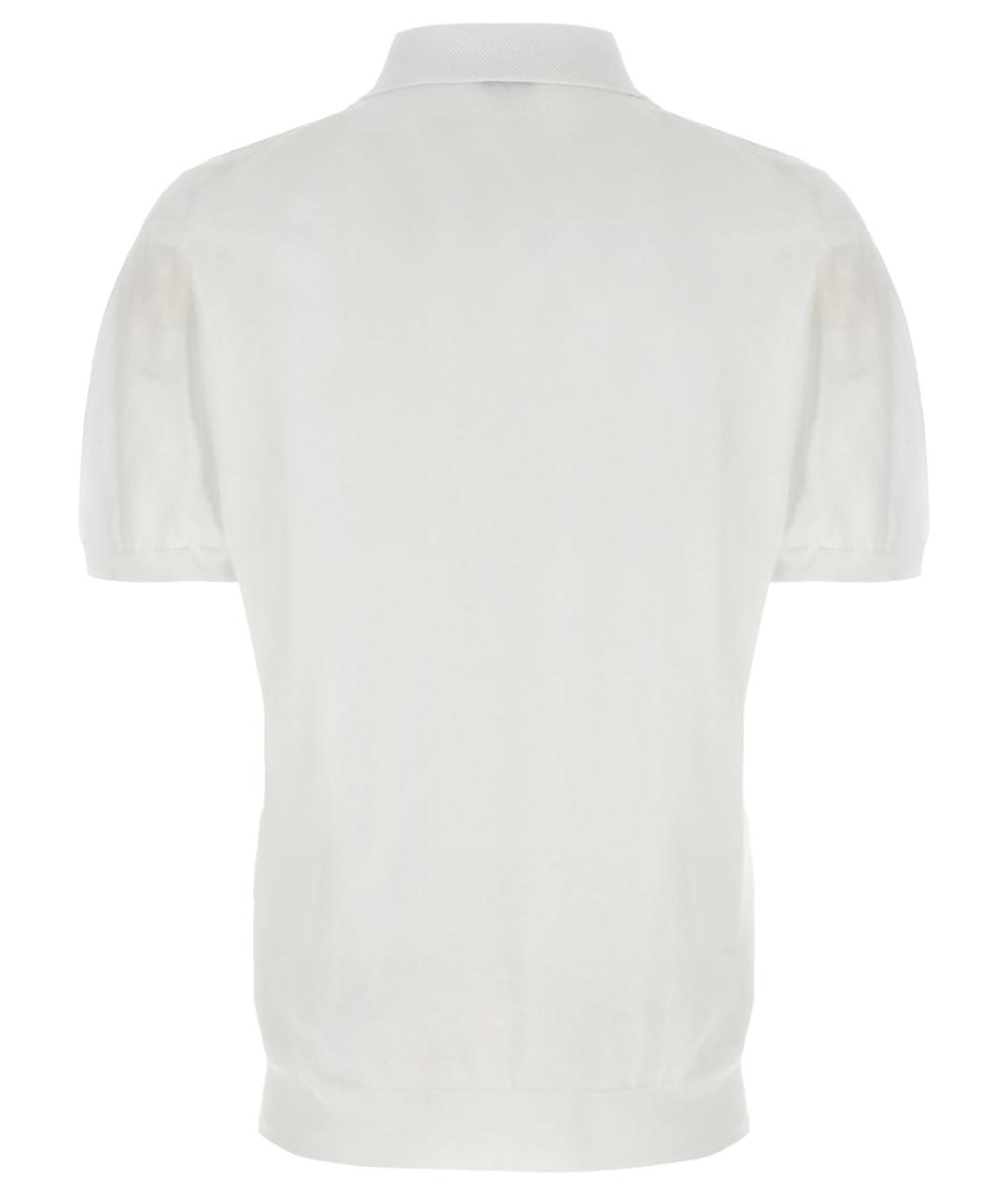 KITON Белое хлопковое поло с коротким рукавом, фото 6