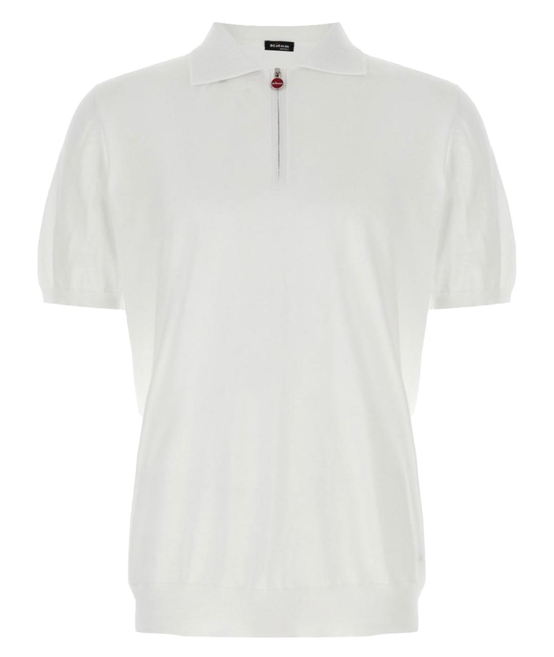 KITON Белое хлопковое поло с коротким рукавом, фото 1