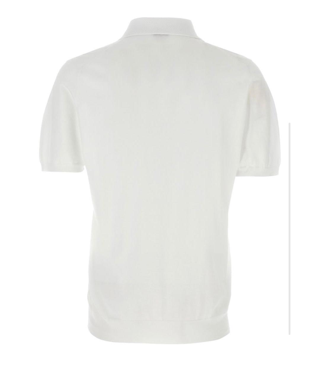 KITON Белое хлопковое поло с коротким рукавом, фото 2