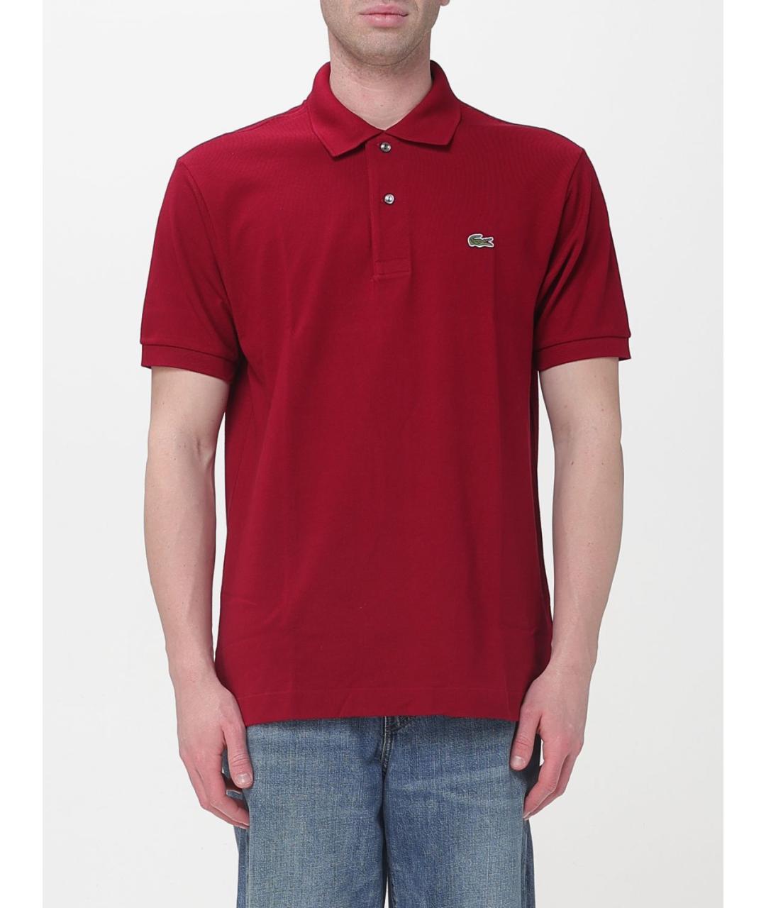 LACOSTE Красное хлопковое поло с коротким рукавом, фото 4