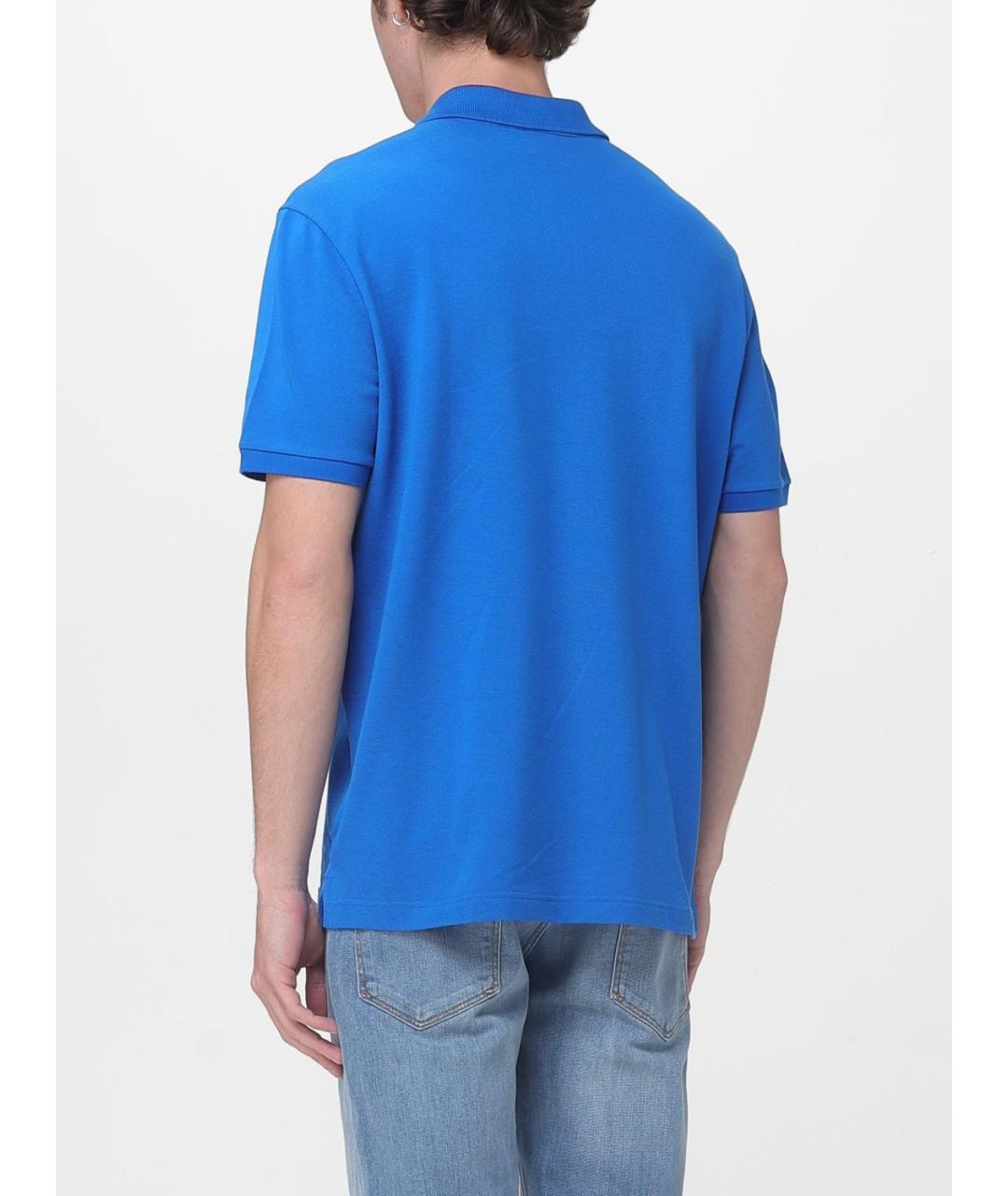 LACOSTE Синее хлопковое поло с коротким рукавом, фото 2