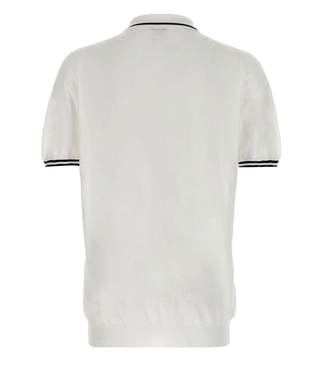 KITON Белое хлопковое поло с коротким рукавом, фото 2
