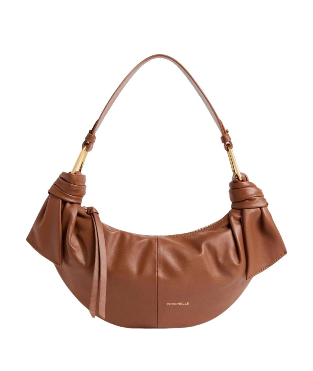 COCCINELLE Коричневая кожаная сумка через плечо, фото 1