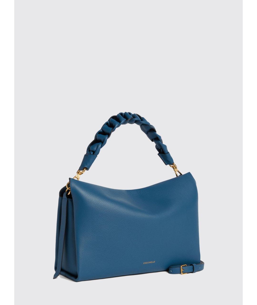 COCCINELLE Синяя кожаная сумка через плечо, фото 2