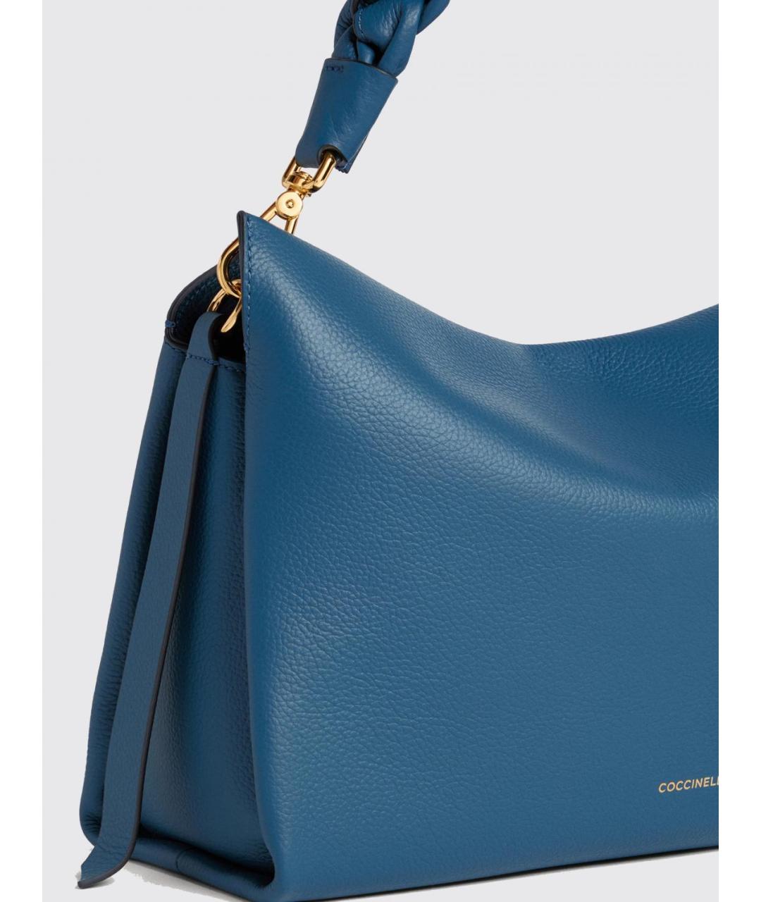COCCINELLE Синяя кожаная сумка через плечо, фото 3