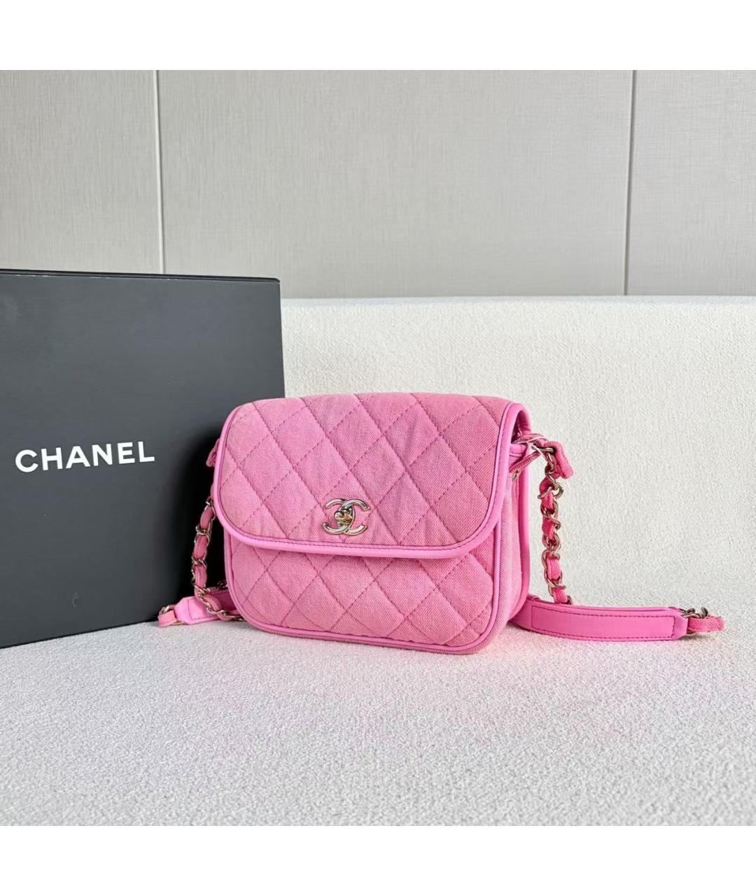 CHANEL Розовая кожаная сумка через плечо, фото 4