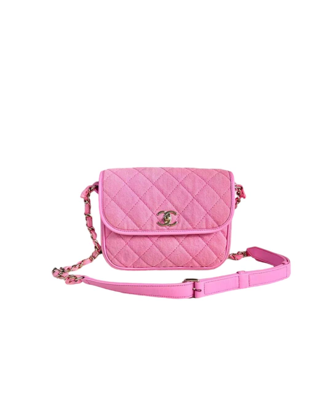 CHANEL Розовая кожаная сумка через плечо, фото 8