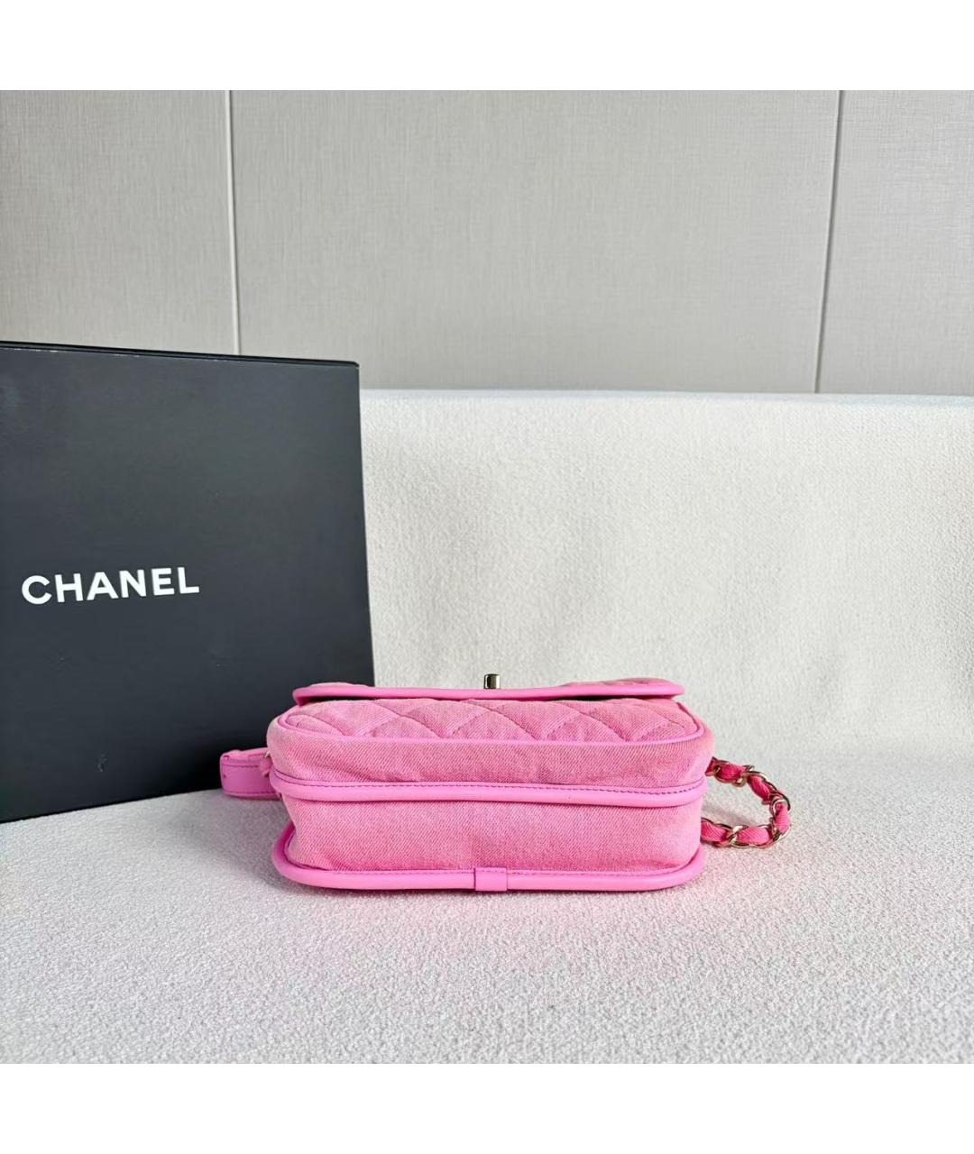 CHANEL Розовая кожаная сумка через плечо, фото 5
