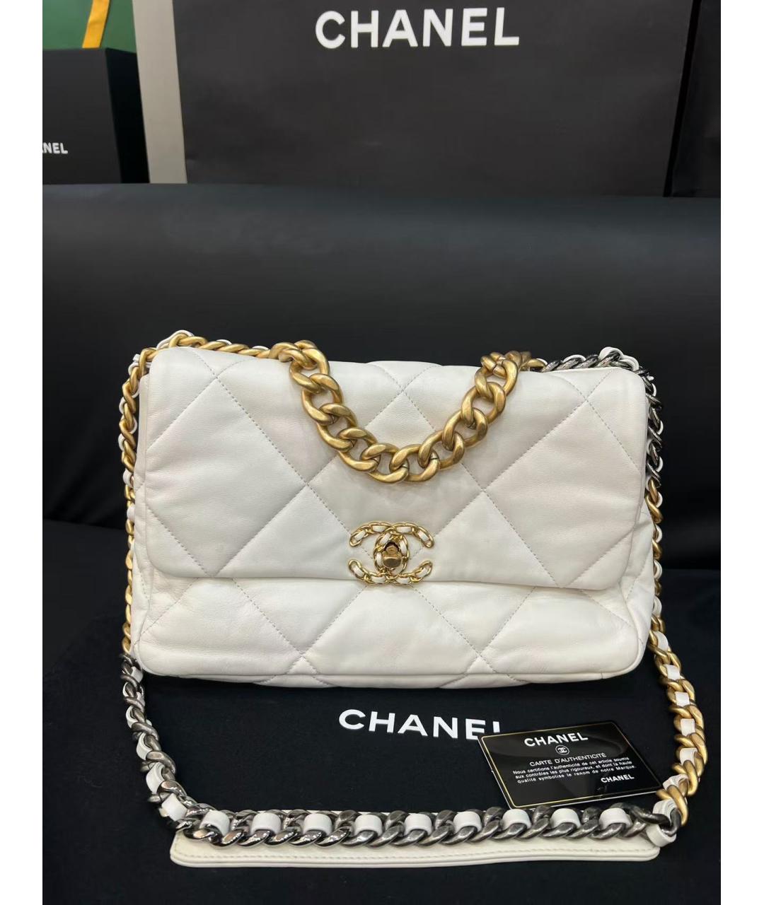 CHANEL Белая кожаная сумка через плечо, фото 2