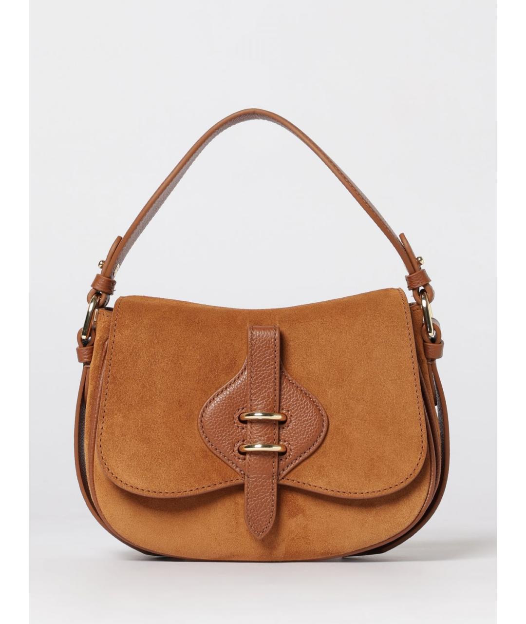 COCCINELLE Коричневая замшевая сумка через плечо, фото 4