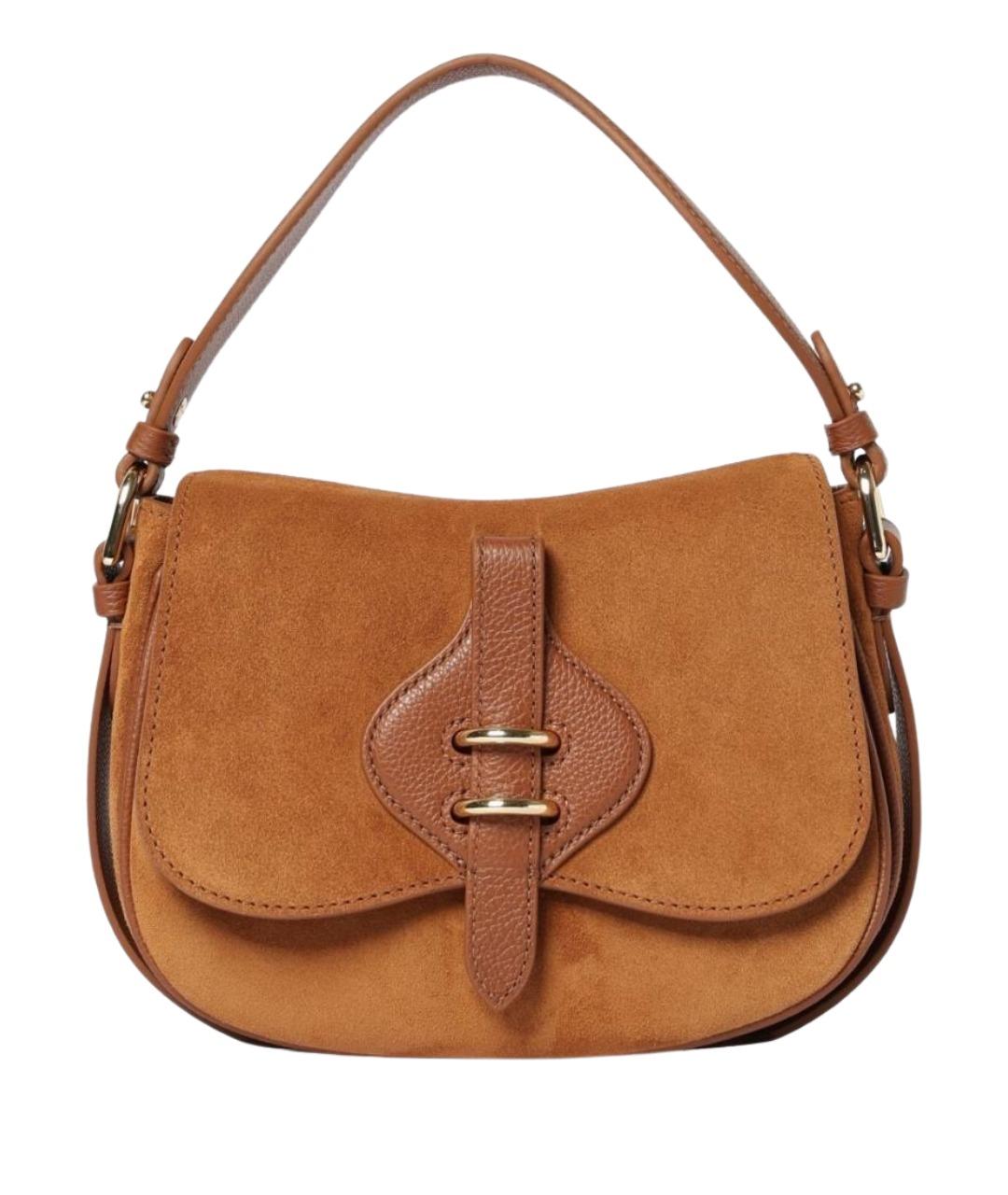 COCCINELLE Коричневая замшевая сумка через плечо, фото 1