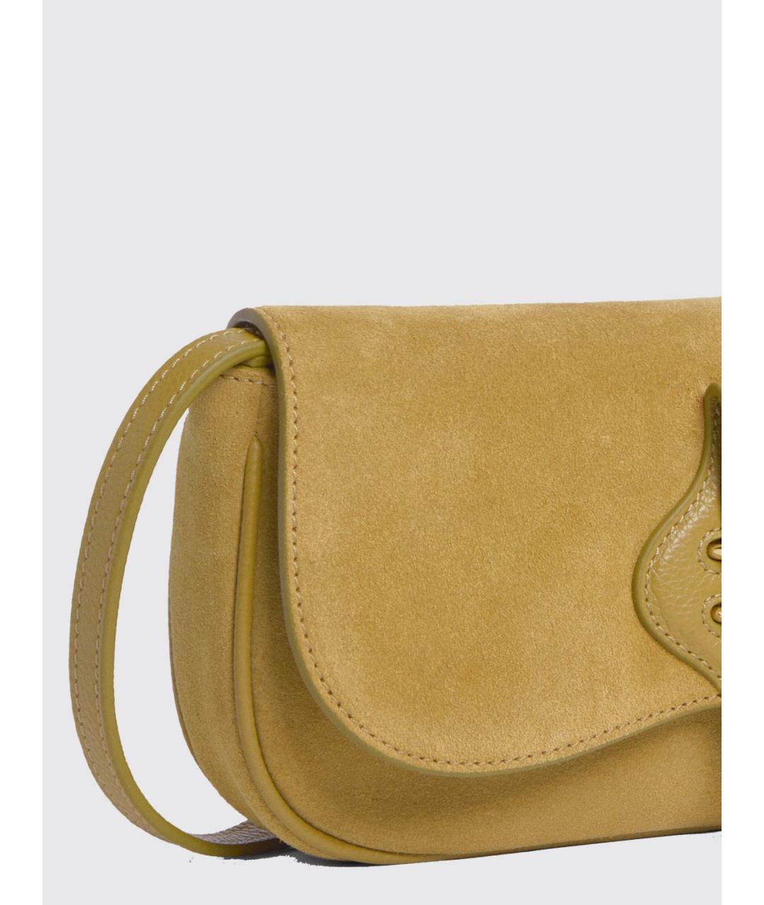 COCCINELLE Зеленая замшевая сумка через плечо, фото 3