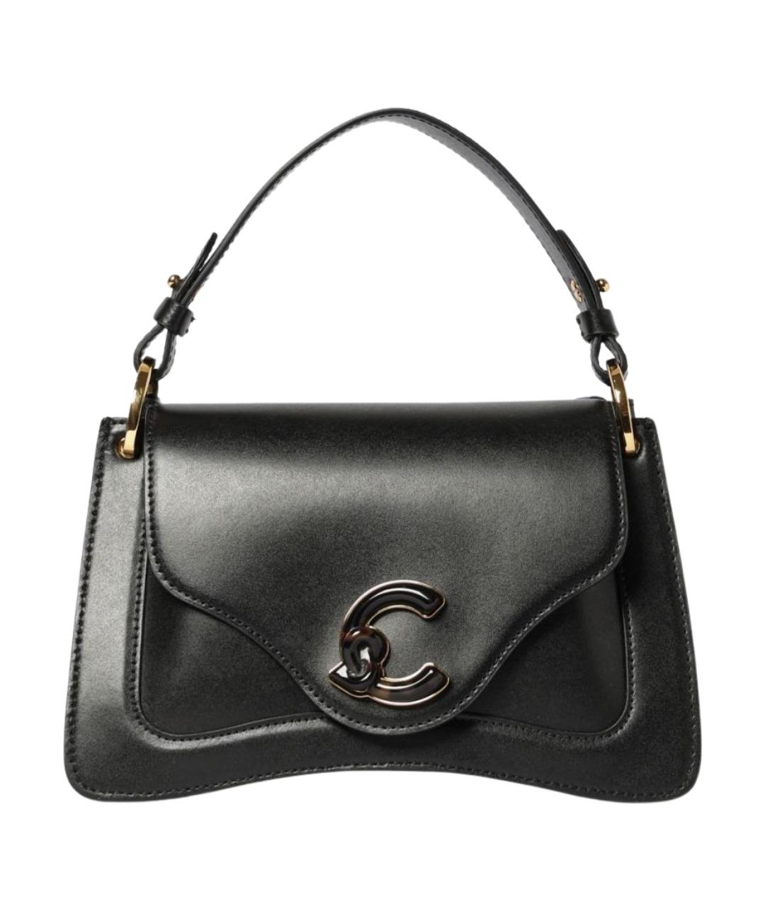 COCCINELLE Черная кожаная сумка с короткими ручками, фото 1