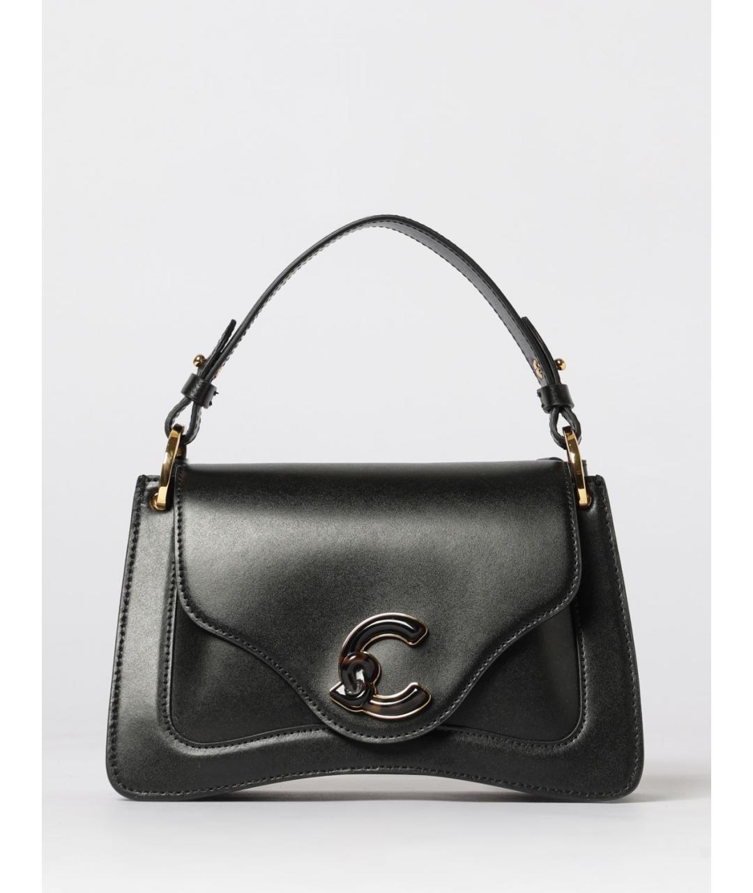 COCCINELLE Черная кожаная сумка с короткими ручками, фото 4