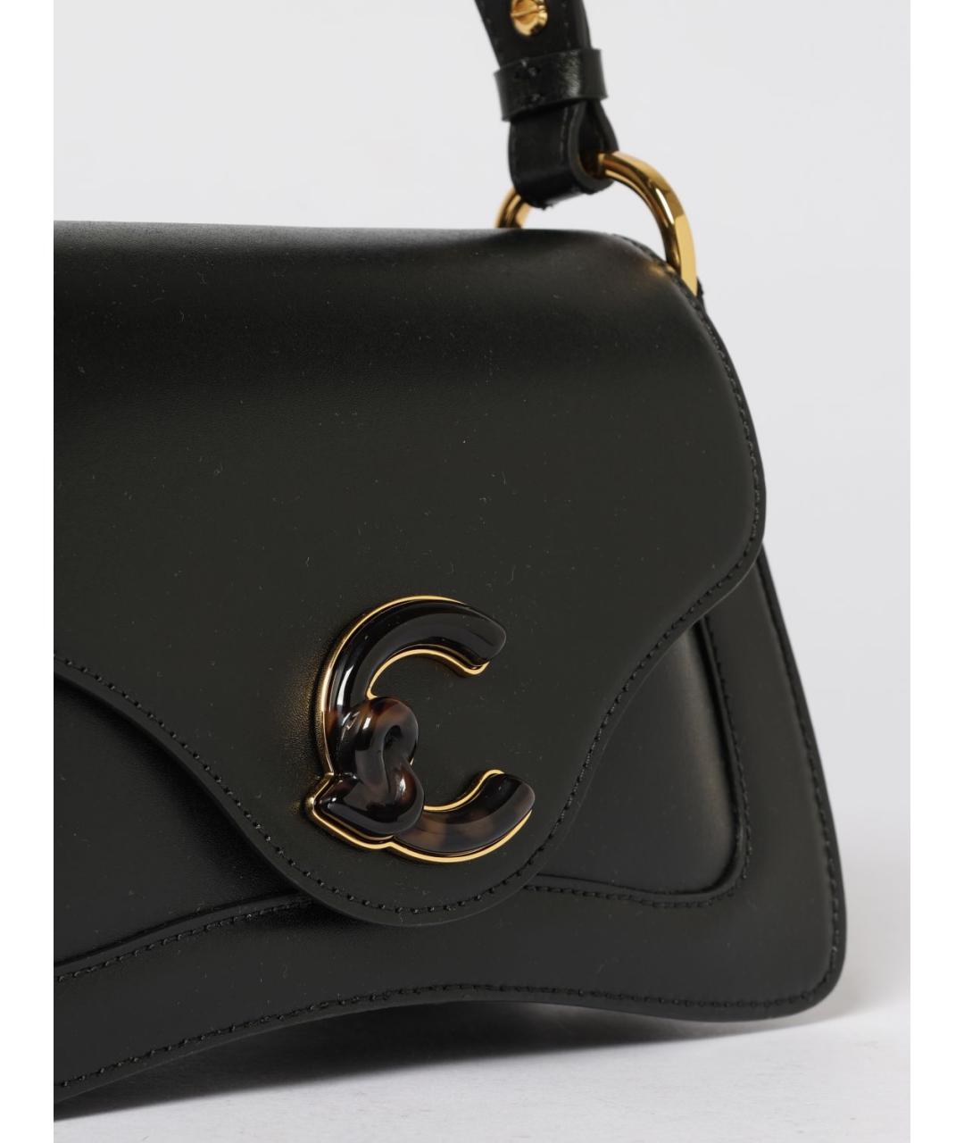 COCCINELLE Черная кожаная сумка с короткими ручками, фото 3