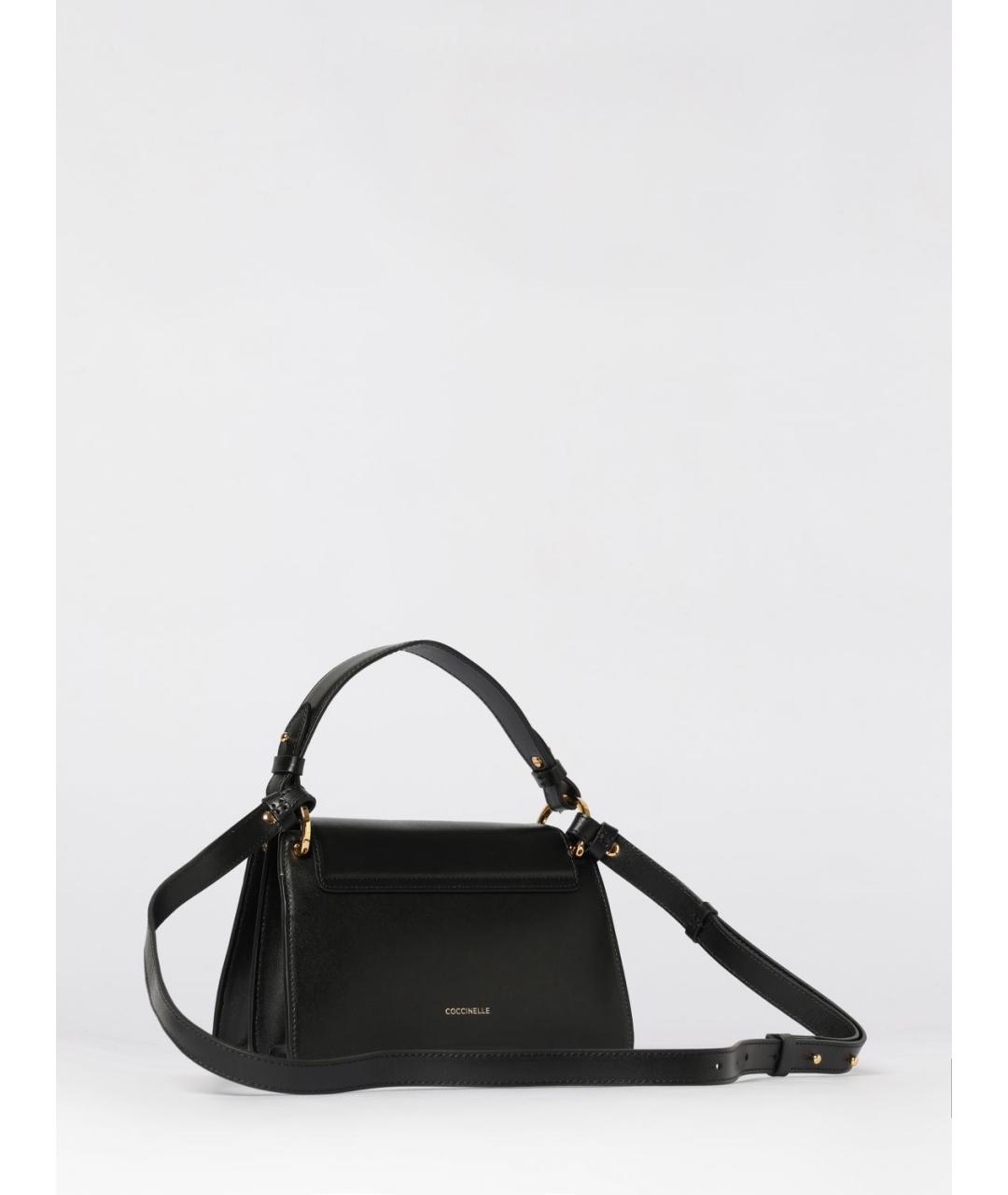 COCCINELLE Черная кожаная сумка с короткими ручками, фото 2