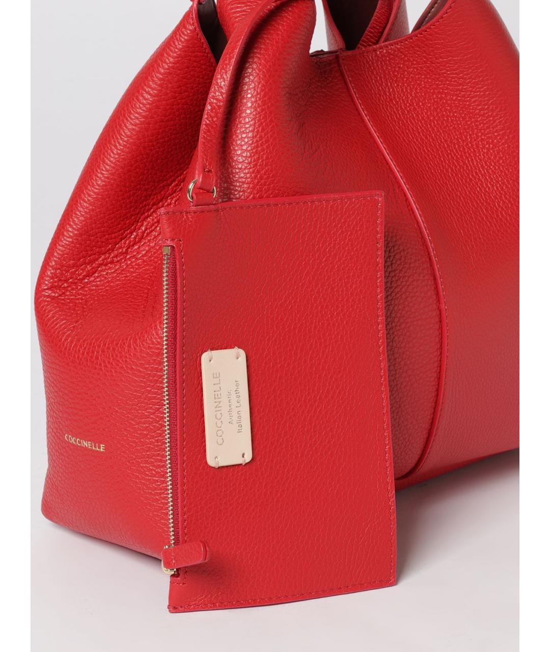 COCCINELLE Красная кожаная сумка через плечо, фото 3