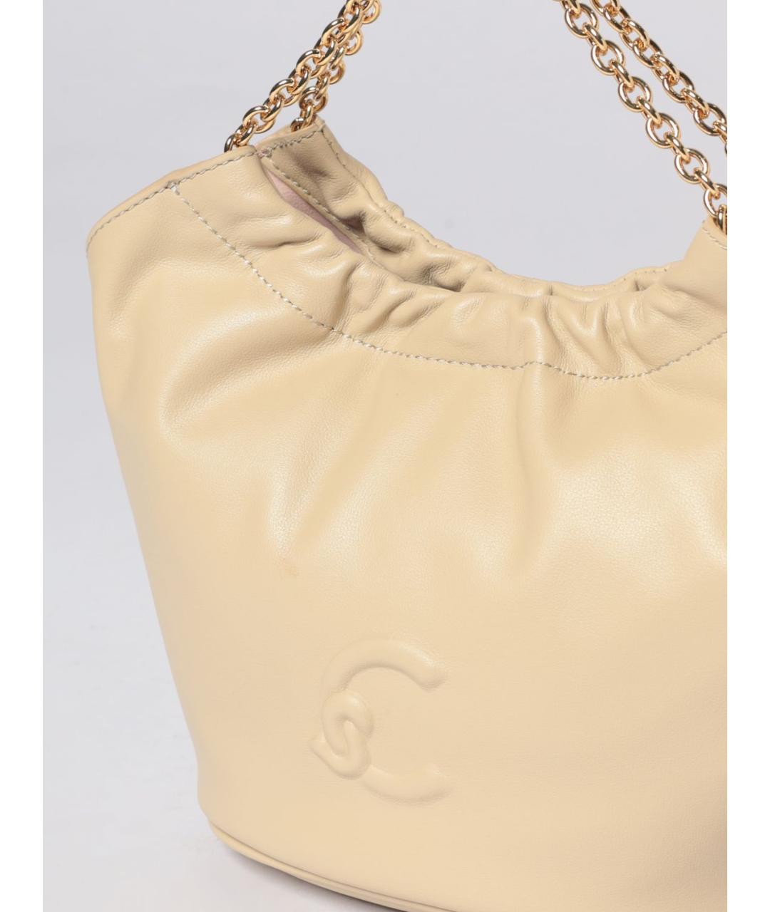COCCINELLE Бежевая кожаная сумка через плечо, фото 3