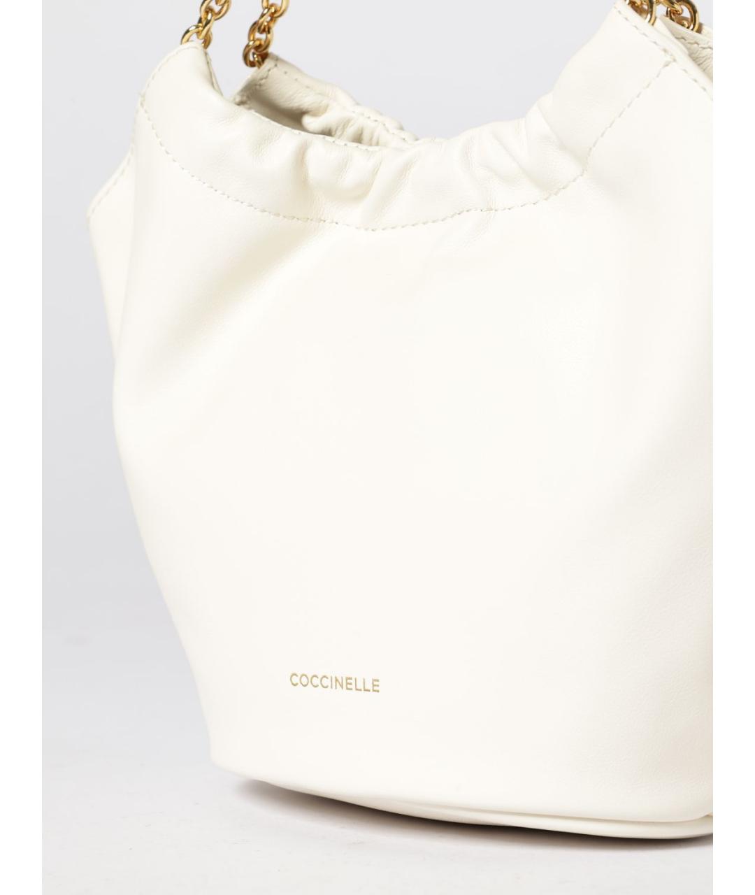 COCCINELLE Белая кожаная сумка через плечо, фото 3