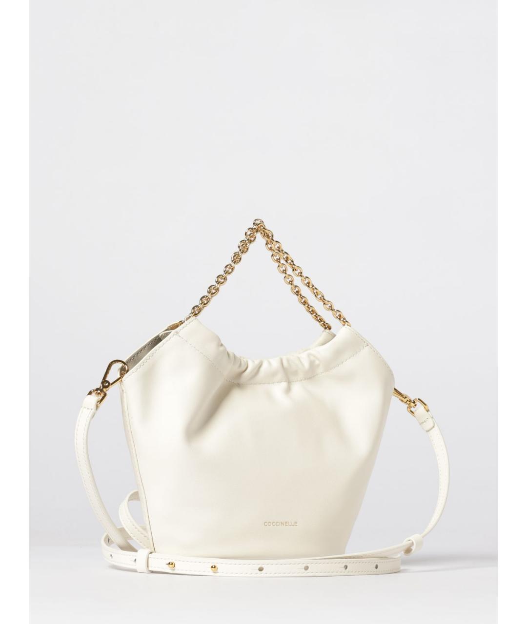 COCCINELLE Белая кожаная сумка через плечо, фото 2