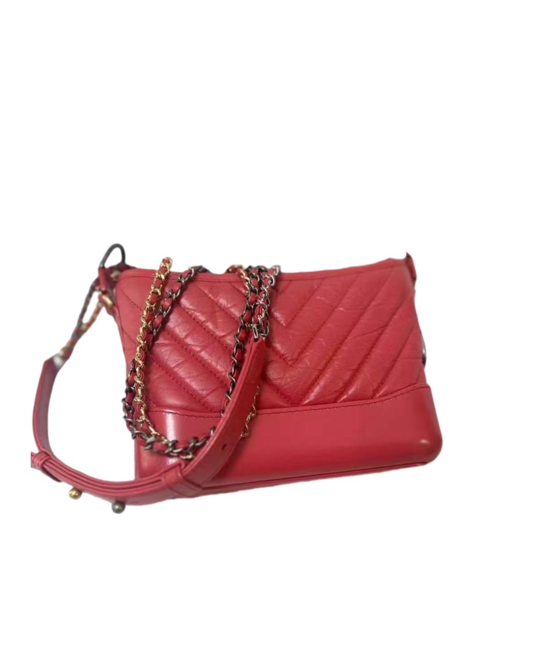 CHANEL Красная кожаная сумка через плечо, фото 6